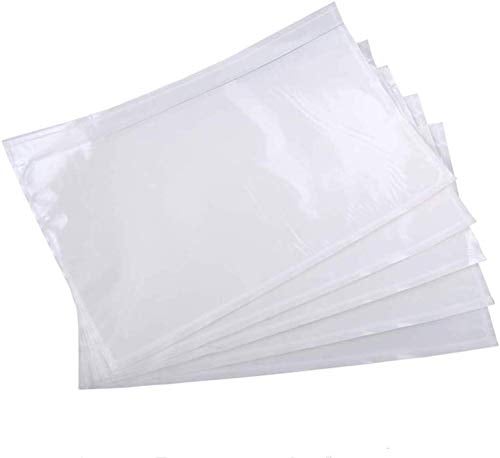 FungLam 200 Pack 7.5"" x 5.5"" Clear Self-Adhesive Top Loading Packing List/Shipping Label Envelopes Pouches - Image 3